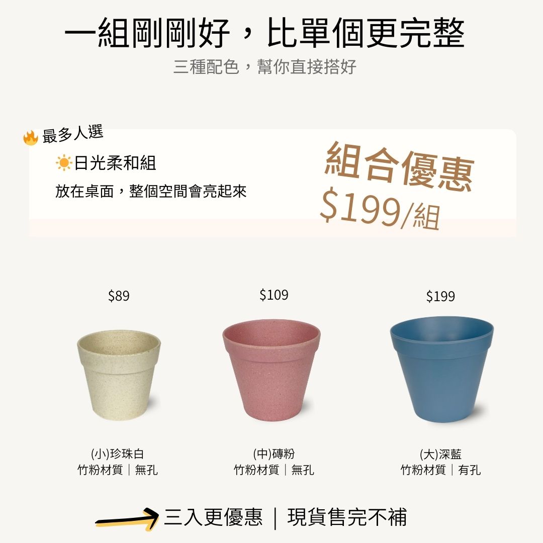 【圓緣花盆3入組】